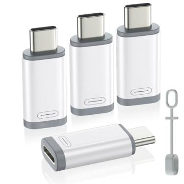 Imagem de MoKo Pacote com 4 adaptadores Lightning para USB C para iPhone 17 Air 16 16e 15 Pro Max Plus, iPad, Galaxy – NÃO serve para fones de ouvido/microfone/pen drive/iPencil, adaptador USB-C para Lightning