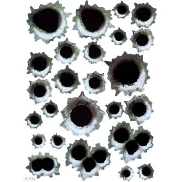 Imagem de Adesivos 3D de furo de bala e arranhões para carros, adesivos de simulação estereoscópica de furos de bala, decorações de tatuagem automotiva, decalques de carro à prova d'água, decalques automotivos