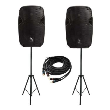 Imagem de Kit Caixa de Som Ativa MK-8A Makpro 200W RMS