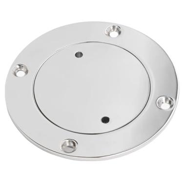 Imagem de Placa do Convés do Barco, 316 Hatches de Porta de Acesso Marítimo de Aço Inoxidável Tampa de Inspeção Placas de Deck Tampa para Iate de Barco Marinho (4 polegadas)