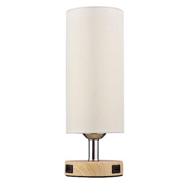 Imagem de Lâmpada de mesa com controle de toque, lâmpada de cabeceira com lâmpada led e26, luz branca quente, moderna, 2 portas usb, para quarto e sala de estar