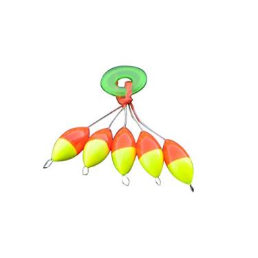 Imagem de 5 peças boias de pesca e kit de pesca, isca de pesca, morcego de pesca, flutuante, objeto flutuante, sete estrelas, ferramenta em forma de oliva para pesca