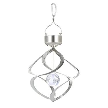 Imagem de Lâmpada de vento solar com energia solar, espiral suspensa, luz solar colorida, lâmpada giória, parede suspensa, carrilhão de vento, mudança de cor, festival, paisagem, lâmpada LED
