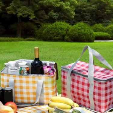 Imagem de Bolsa Térmica Dobrável 12L Portátil Praia e Camping Cooler Viagem (Vermelho)