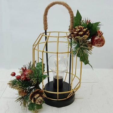 Imagem de Luminária Lanterna Arranjo De Mesa LED Enfeite Natalino 27cm