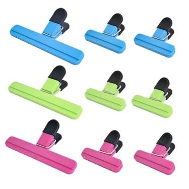 Imagem de UNIYO Pacote com 9 clipes grandes para sacos de chips – clipes de plástico para sacos de alimentos com aderência pesada de plástico