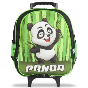 Imagem de Mochila Urso Panda Rodinhas Tamanho M para Pré-Escola e Ensino Fundamental