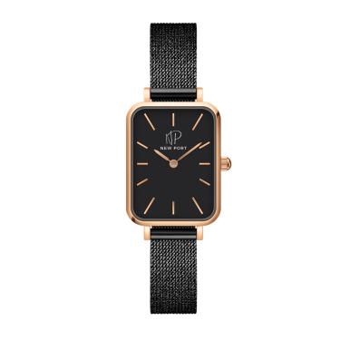 Imagem de Relógio Feminino Quadrado Preto Elegante Analógico New Port