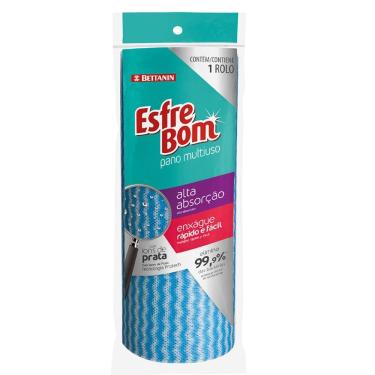 Imagem de Pano Multiuso Esfrebom Rolo Com 25 Unidades Azul