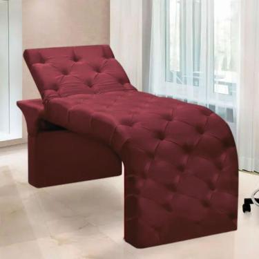 Imagem de Maca Estofada Estética Cílios Regulável Spa Suede Ana Clara Bordô