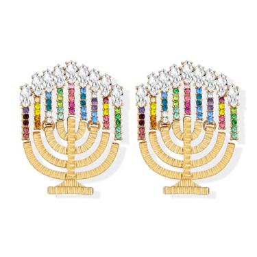 Imagem de MYCUTEY Brincos de Natal para mulheres, rena fofa, bengala doce, lâmpada, garrafa de champanhe, brincos pendentes com strass cintilantes, joias de Natal e presentes, Medium, Cobre, Sem pedra preciosa