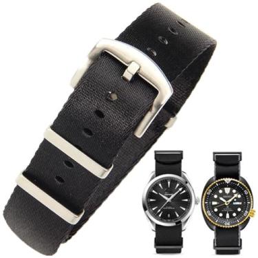 Imagem de Aoeiwv Pulseira de relógio de nylon balístico militar de 20 mm, 22 mm, com fivela pesada, macia, durável, impermeável, pulseira de reposição de nylon premium para homens e mulheres