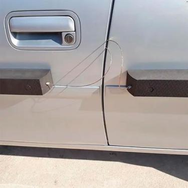 Imagem de Protetor Magnético para Portas de Carro, EVA Resistente, Kit com 4 Peças, 67 x 4.2 cm, Preto, com Imãs Neodímio e Cabo de Aço, Instalação Universal