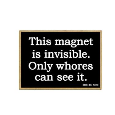 Imagem de Honey Dew Gifts, O ímã é invisível, só as prostitutas podem vê-lo, imã de geladeira engraçado, ímãs de geladeira de madeira, decorações engraçadas de armário, presentes engraçados para mulheres, 6,3
