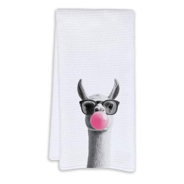 Imagem de Cabana Bro Toalhas de mão para banheiro, presentes de lhama para mulheres, toalhas de mão decorativas de alpaca engraçadas para crianças, banheiro, spa, dormitório, 40 x 61 cm