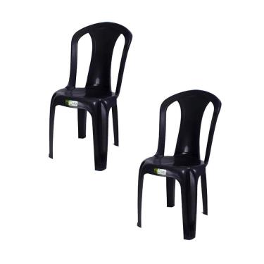 Imagem de Kit 8 Cadeiras Plasticas Preto 182 Kg - Duoplast