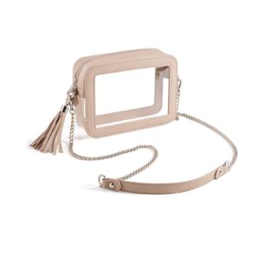 Imagem de Unilily Bolsa transparente para eventos de estádio – Bolsa transversal transparente aprovada para estádios para mulheres, shows, esportes e festivais, Cinzento-acastan