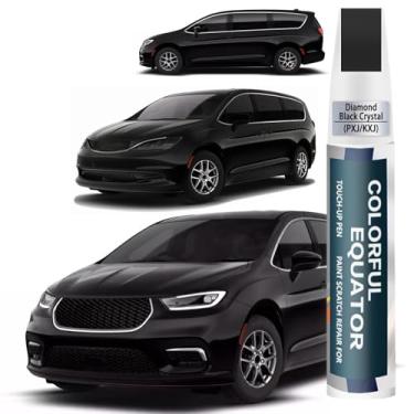 Imagem de Tinta de retoque para carro (PXJ/KXJ Diamond Black Crystal) compatível com Chrysler, caneta de pintura de carro, reparo de arranhões, tinta de retoque dois em um, removedor de arranhões de carro