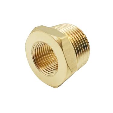 Imagem de AQUADIAI Bucha sextavada redutora de encaixe de tubo de latão 3/4 NPT macho x 1/2 NPT fêmea (pacote com 1)