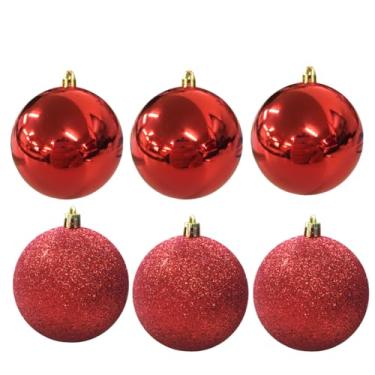 Imagem de KIT BOLAS VERMELHA 8 CM COM GLITTER - DECORAÇÃO NATAL