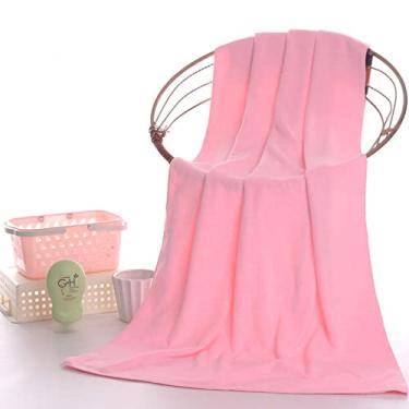 Imagem de SENNIAN Toalha de banho, toalha de banheiro grande, toalha super absorvente, toalha super macia, adequada para banheiro, esportes, toalha de banho de microfibra de viagem, rosa claro, 70 x 140 cm
