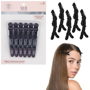 Imagem de Conjunto de 6 peças de grampos de cabelo para secar - resistente ao calor, durável, sem vincos, grampos de cabelo para secagem (Preto)