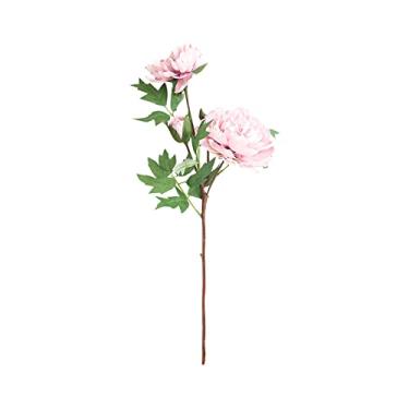 Imagem de 2 buquês de peônias artificiais rosa escuro rosa claro simulação de ramos de peônia para casamento, casa, escritório, festa, decoração de mesa, decoração de casamento para recepção de flores