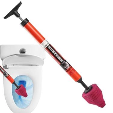 Imagem de Desbloqueador de vaso sanitário, êmbolo de vaso sanitário atualizado 2025, desentupidor de pia para desbloqueio de banheira e chuveiro entupimento de tubo de drenagem de piso (vermelho)