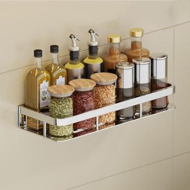 Imagem de Porta-temperos de aço inoxidável, suporte de temperos resistente e econômico na parede, organizador de temperos para cozinha, suporte de especiarias para rangeme, sem gancho - 29,5 cm/11,6 pol