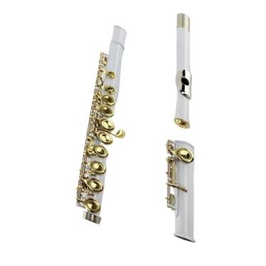 Imagem de Flauta de chave C com furo fechado de 16 furos com cauda B de cobre branco e flauta alto e chave E