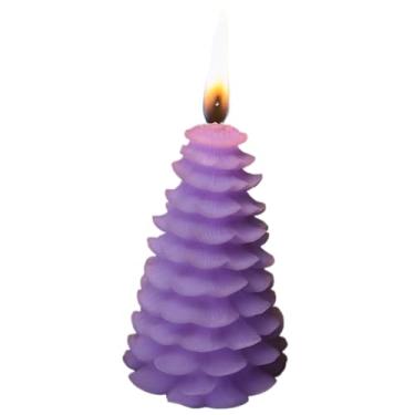 Imagem de Vela Aromatica, Vela Pinheiro Decorativa Natal Festa Casamento Aromática Luxo Lembrancinha Premium, 9x5x5cm(Lilas)