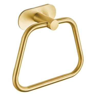 Imagem de DIYZON Anel de toalha autoadesivo, acessórios de ferragens de banheiro, suporte de toalha de mão de aço inoxidável 304 para banheiro e cozinha, gancho de toalha de escada, montagem de parede sem