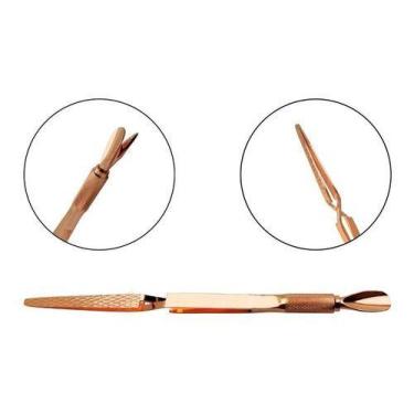 Imagem de Pinça De Curvatura C Bronze / Espátula 2 Em 1 Unhas Oferta - OEM