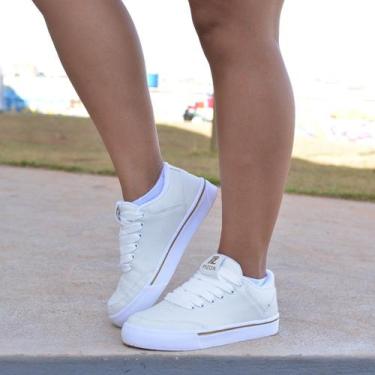 Imagem de Tênis Casual Feminino Pizon Chunky, Branco Preto e Rosa, Confortável c