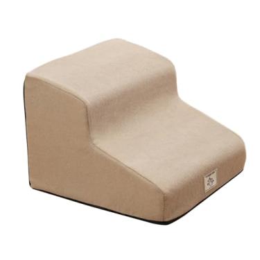 Imagem de Ioensy Escada para cães, escadas compactas para animais de estimação para cães e gatos pequenos, capa removível antiderrapante, rampa de 2 degraus para, Cáqui