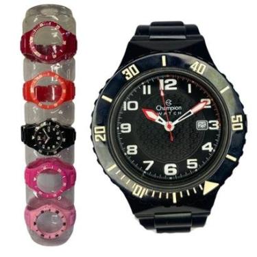 Imagem de Relógio Unissex Champion Original Troca Pulseira CP30119XM Pulseira Preta Fundo Preto-Unissex