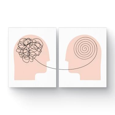 Imagem de PlimShop Quadro em Canvas Psicologia, Colorido, Moldura em Madeira, 90x60 cm