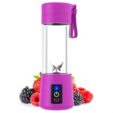 Imagem de Mini Liquidificador Mixer Portatil 320ml Usb 6 Lâminas Roxo