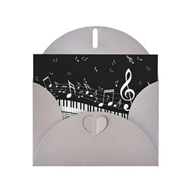 Imagem de Ourdovi Chaves de piano com notas musicais cartões em branco com envelopes coloridos, para todas as ocasiões, aniversários, agradecimento, bebê, casamentos, aniversários, bênçãos.