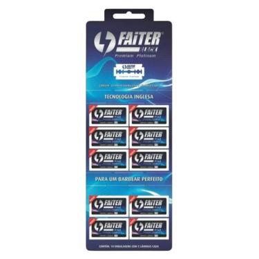 Imagem de Lâmina de barbear Faiter, duplo fio, revestida com cromo e platina - K