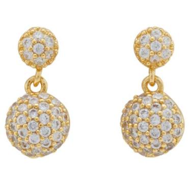 Imagem de Brinco Strass Bolinha BC4060 - Akasaki, Dourado, Cristal