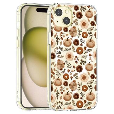 Imagem de AdorableWhimsy Capa para iPhone 16 Pro Max - Capa magnética transparente à prova de choque compatível com MagSafe, Abóbora, Ação de Graças, colheita, estética, impressa, transparente, à prova de