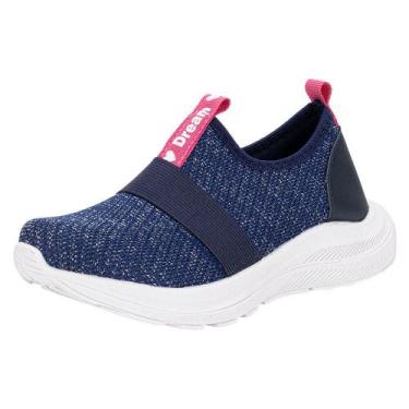 Imagem de Tênis infantil slip on kids top 362tn, Marinho, Rosa, 32