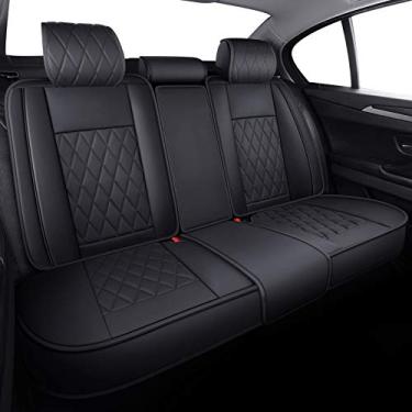 Imagem de Aierxuan Capas de banco traseiro para Honda Toyota, Ford, Jeep, Volvo Buick, Lexus, Audi, Kia Benz, couro impermeável, compatível com banco dividido 60/40 ou 50/50 (banco traseiro/preto)