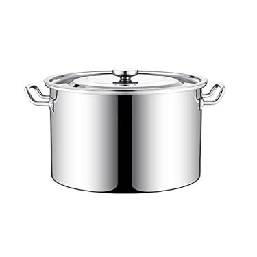 Imagem de uhyOHF Pote de sopa - Panela de sopa com tampa, panela de sopa 8-55 L, panela de sopa de aço inoxidável 304 com tampa, panela de sopa profunda de fundo composto, conjunto de utensílios de cozinha (cor