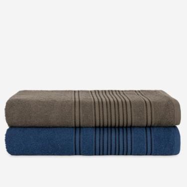 Imagem de Kit 2 Toalhas de Banho Luxo Algodão – Alta Absorção e Toque Macio (VERDE + AZUL)