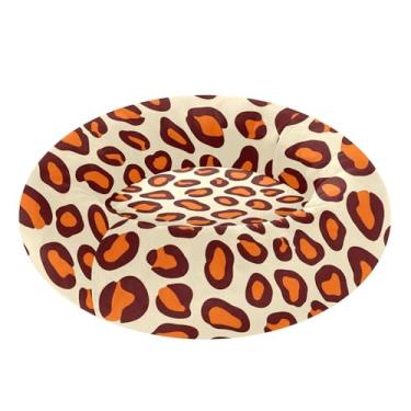 Imagem de SEHANY Cama de cachorro com estampa de leopardo, removível e lavável, pequena, redonda, cama de gato fofa, super macia, confortável para animais de estimação com fundo antiderrapante para cães