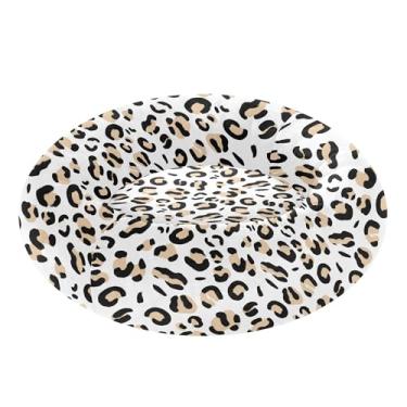 Imagem de SEHANY Cama de cachorro com estampa de leopardo, removível e lavável, pequena, redonda para gatos, cama fofa, super macia, confortável para animais de estimação com fundo antiderrapante para cães