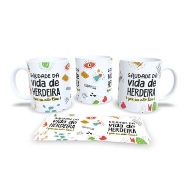 Imagem de Caneca Branca com Estampa de UFO e Alienígena, Tema Espacial, Design Divertido com Frase em Português (15436)