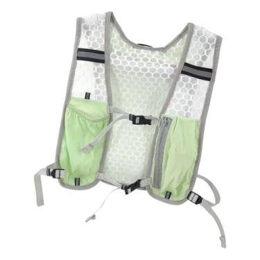 Imagem de oshhni Mochila de hidratação, colete de corrida, bolsa para reservatório de água, mochila de uso diário, secagem rápida com faixa refletora para caminhadas, Verde